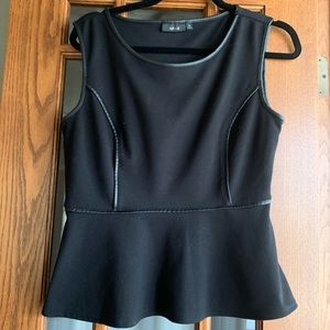 Black peplum cut top